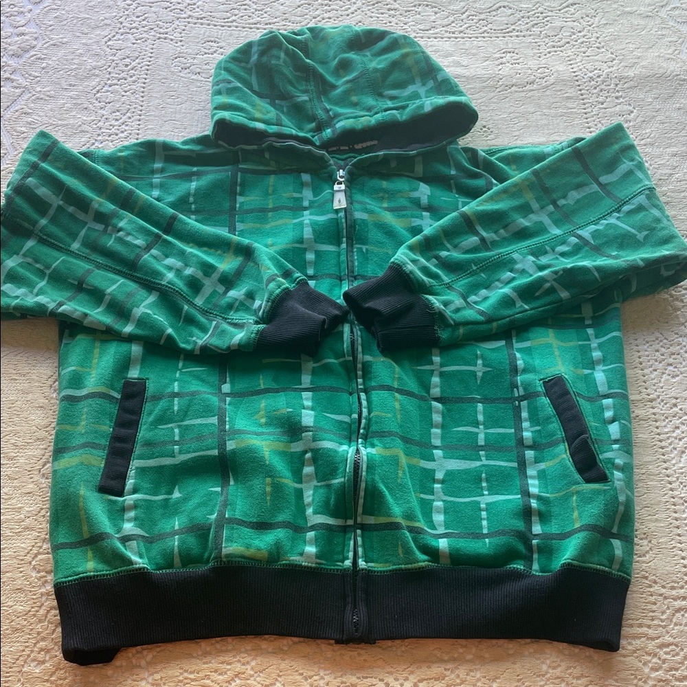 Green Plaid Kids Hoodie